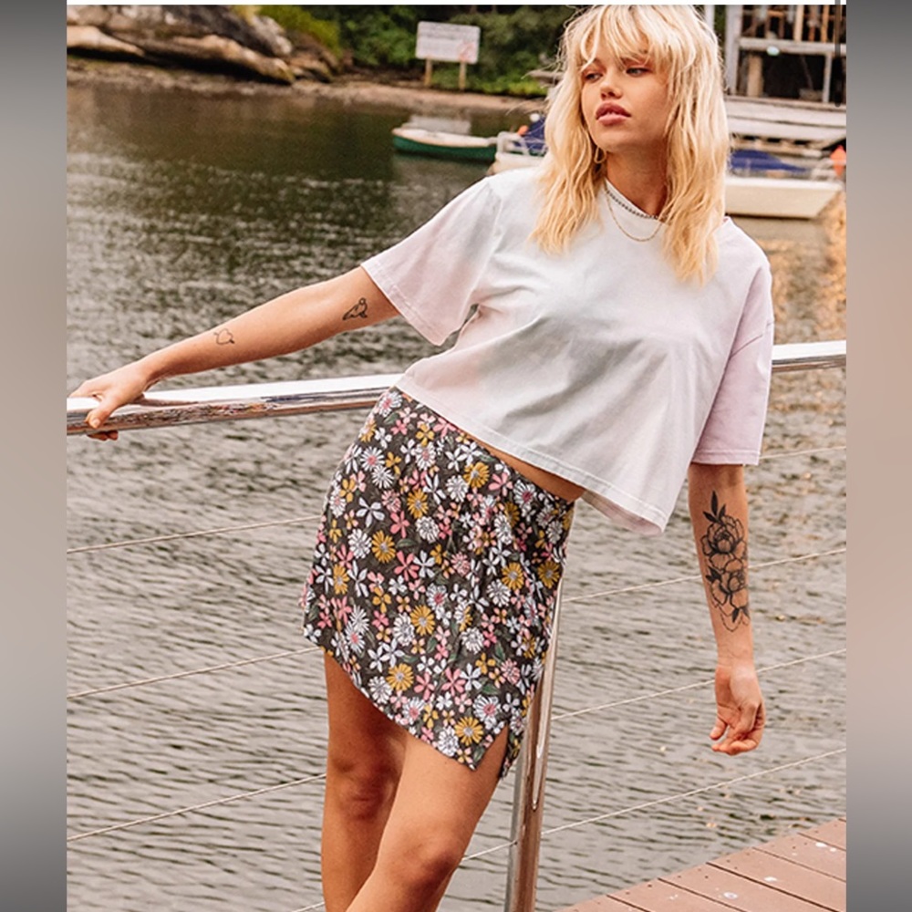 Volcom Happy Dazee mini skirt - espresso